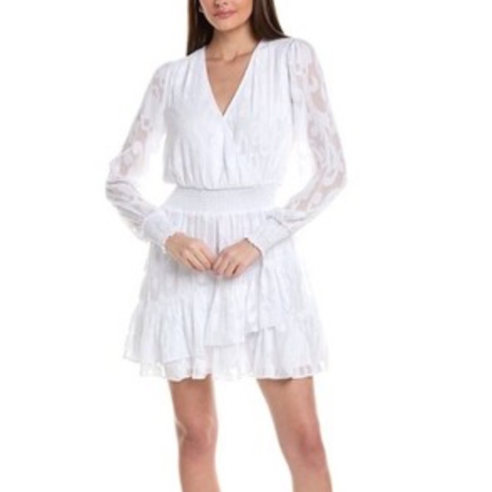 Lilly Pulitzer Cristiana Long Sleeve Dress Resort White Poly Crepe